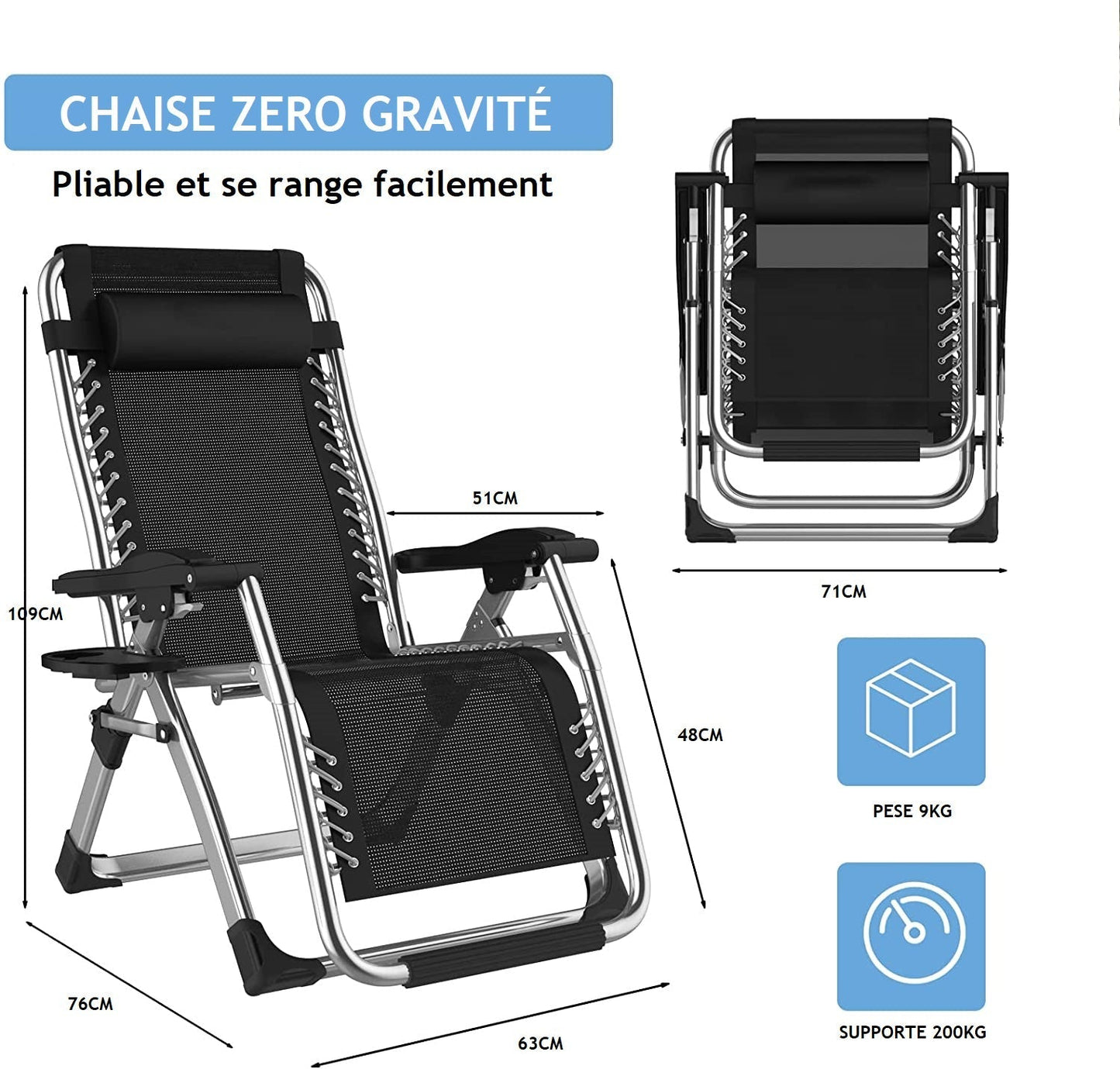 Chaise Pliante Zéro Gravité
