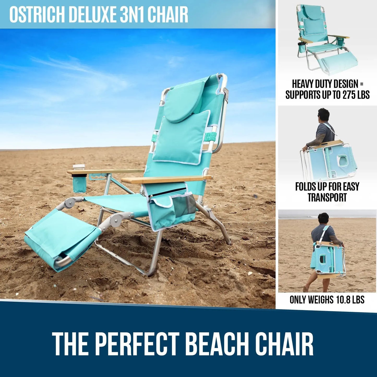 Chaise longue autruche 3-en-1 💺