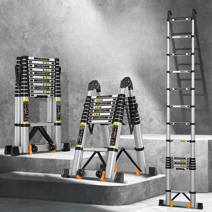 Dubbel te gebruiken metalen telescoopladder