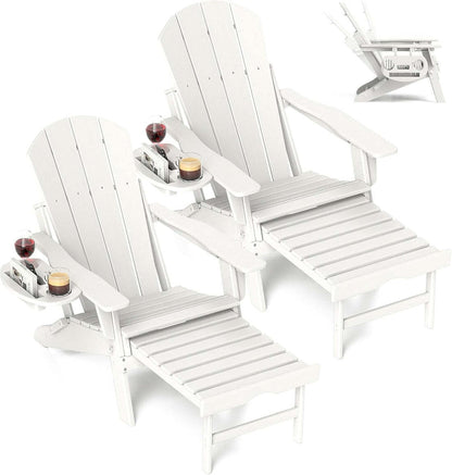 Chaise Adirondack réglable avec repose-pieds rétractable