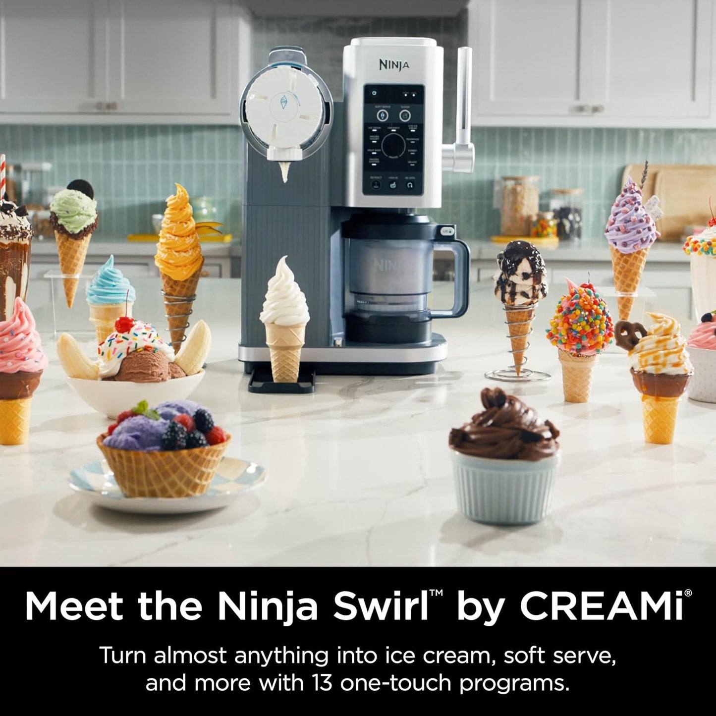 Sorbetière Ninja Swirl 13-en-1 pour crèmes glacées et desserts mous