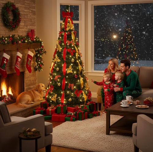 Sapin de Noël pré-décoré – Montez-le en 60 secondes 🎁🎁🎄