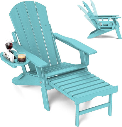 Chaise Adirondack réglable avec repose-pieds rétractable